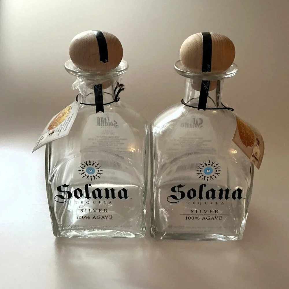 DIY CRAFTING GLASS TEQUILA BOTTLES SET (2) 750 ML